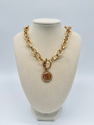 Hammered Coin Toggle Necklace