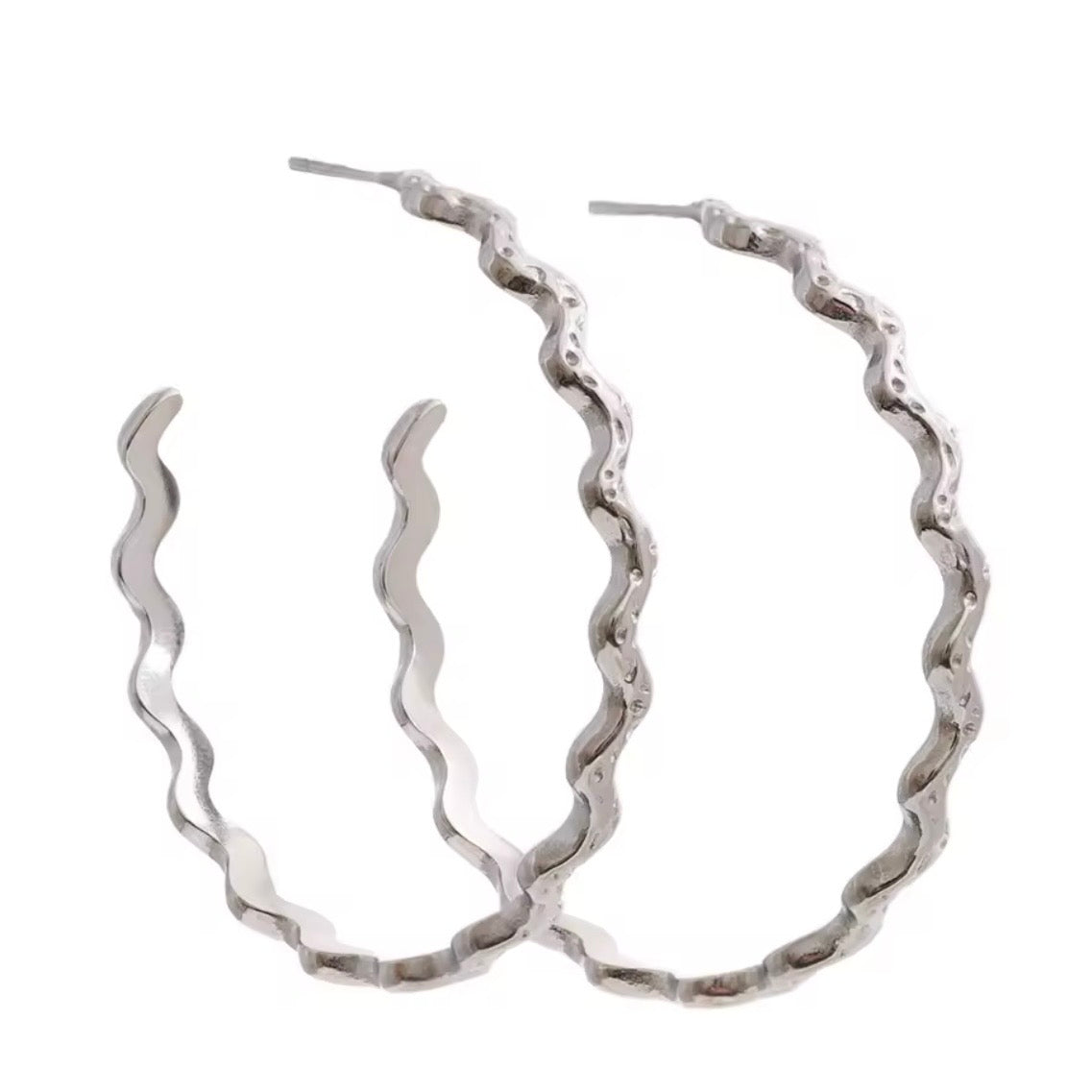Wavy Hoop Earrings