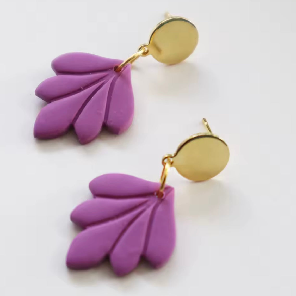 Clay Leaf Earrings