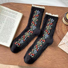 Cable Knit Floral Socks