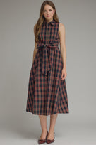 Evergreen Plaid Midi Dress