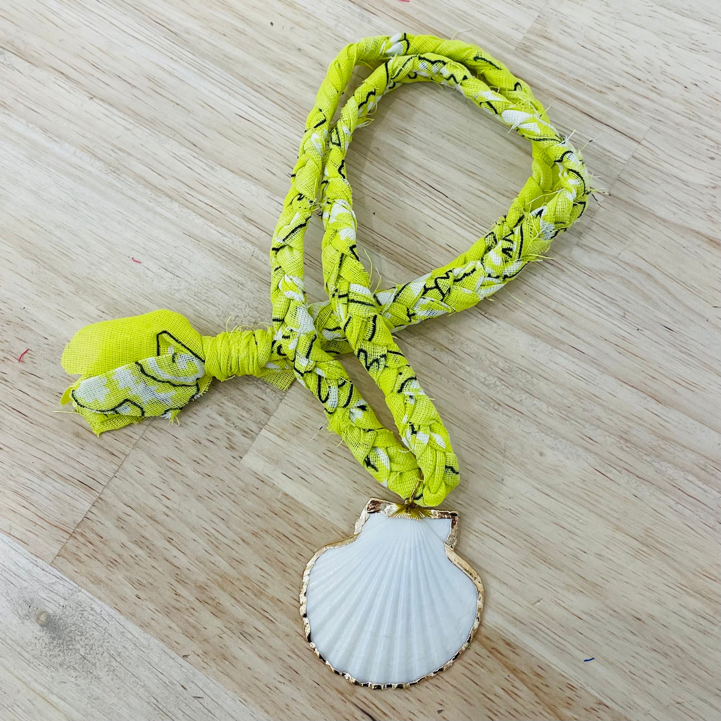 Braided Bandana Shell Necklace