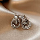 Ribbed Drop Knot Earrings