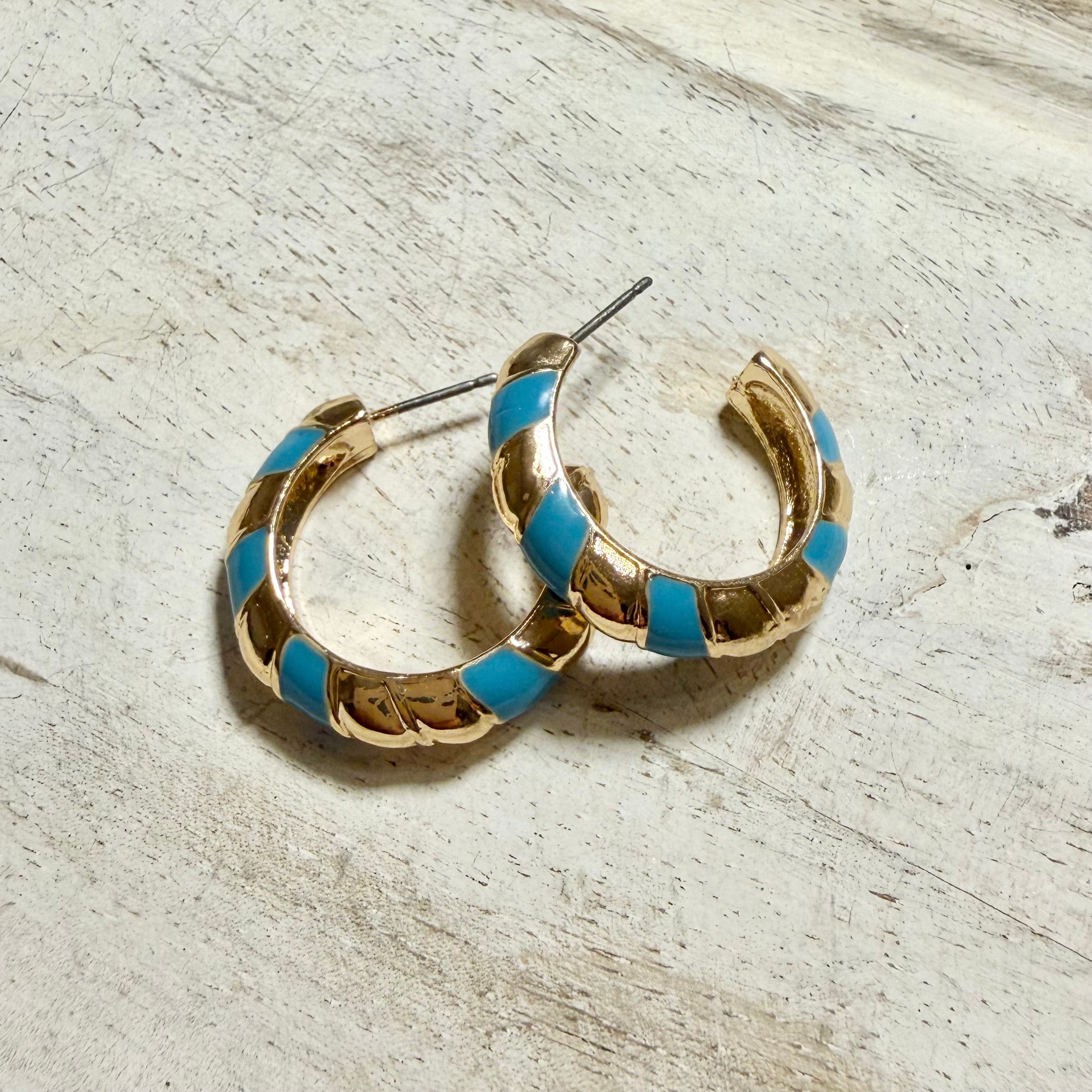Striped Enamel Hoops
