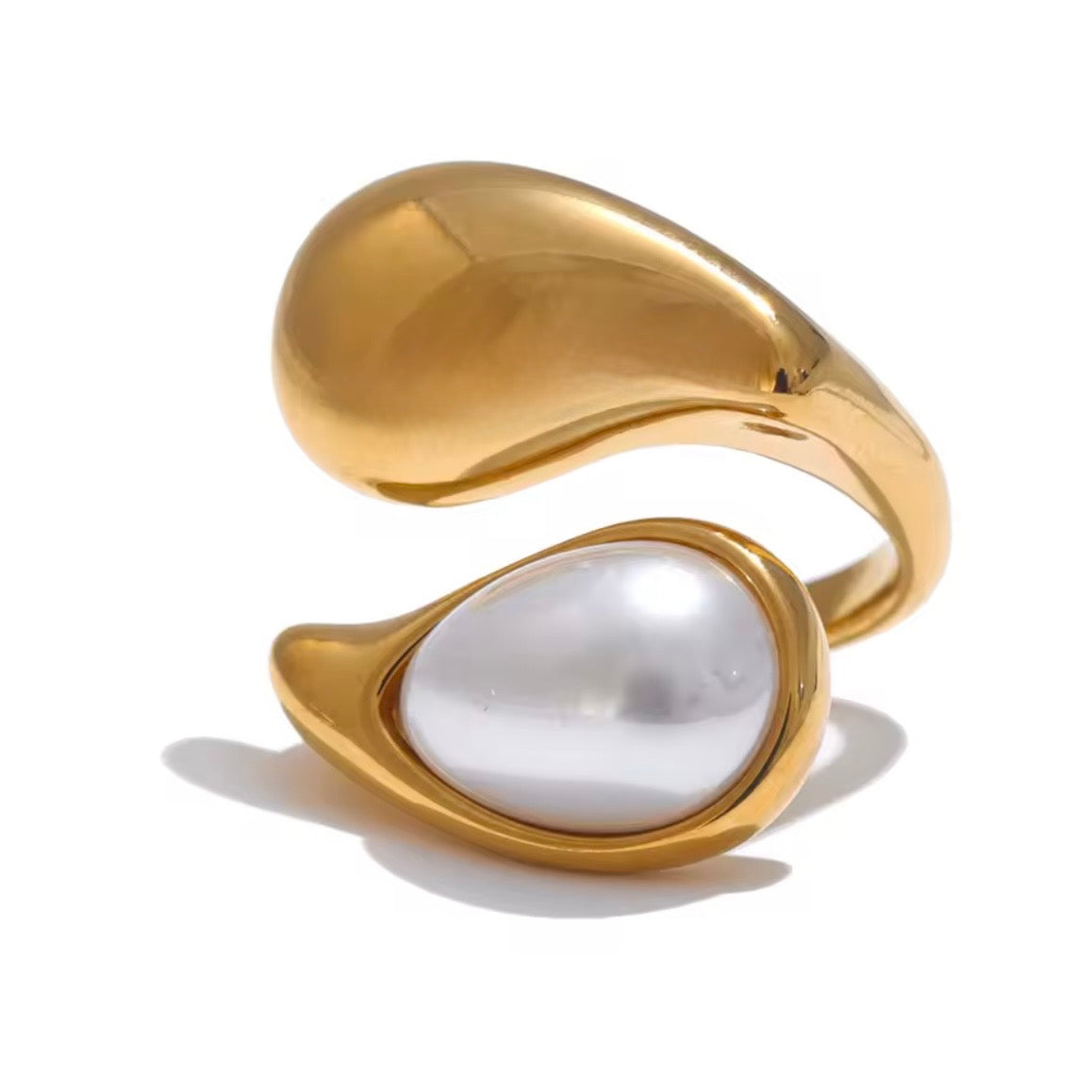 Stainless Steel Pearl Ring