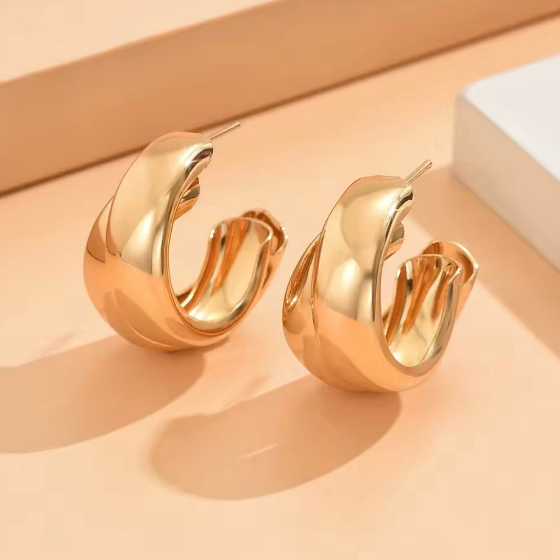 Wide Double Hoop Earrings