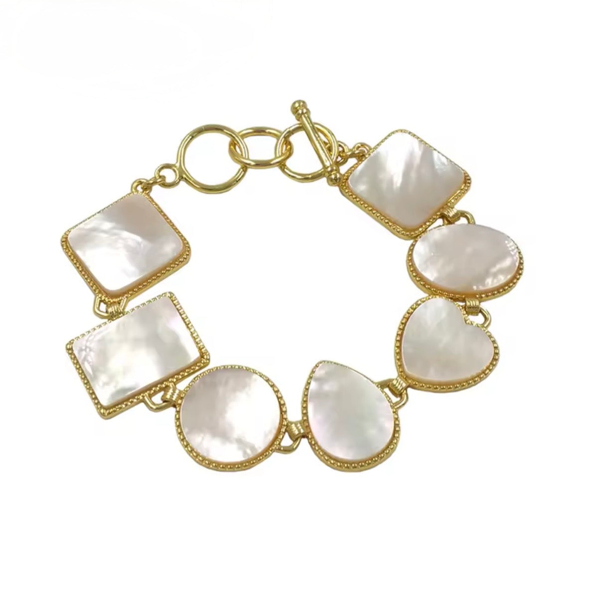 Geometric Natural Shell Bracelet by Hudson Day