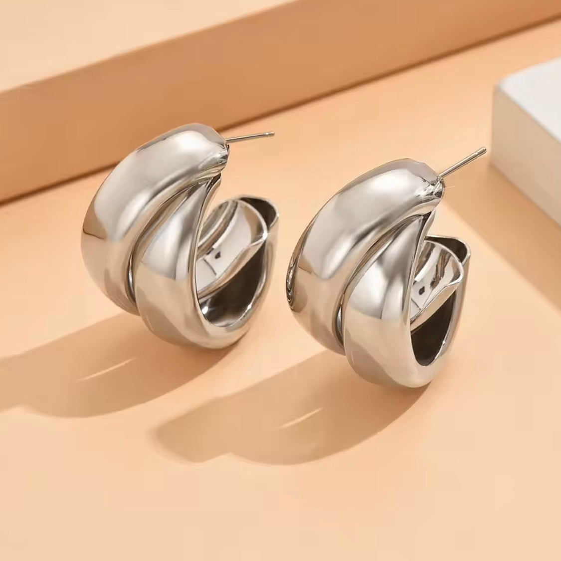 Wide Double Hoop Earrings