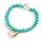 Bauble Beaded Heart Charm Necklace