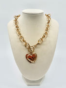 Hammered Heart Toggle Necklace