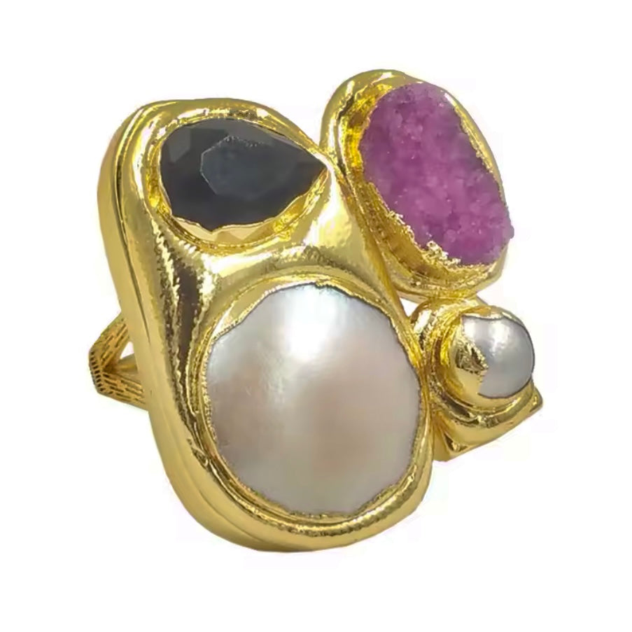 Five Pearl Statement Ring by Hudson Day