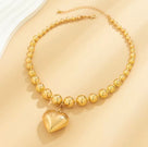 Graduated Beaded Heart Necklace