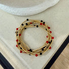 Gold Coil Beaded Bracelet Stack