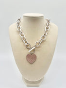 Hammered Heart Toggle Necklace