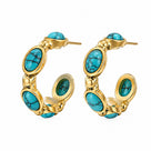 Oval Gemstone Hoops
