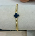 18K by Ness and Mae Color Cross Bracelet (3mm)