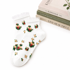 Floral Ruffle Ankle Socks