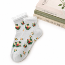 Floral Ruffle Ankle Socks