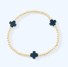 18K by Ness and Mae Baby Color Cross Bracelet (2mm)