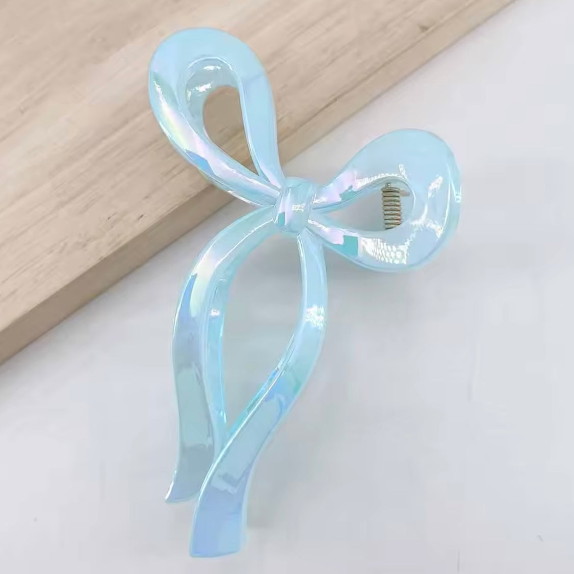 Iridescent Bow Clips