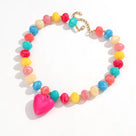 Bauble Beaded Heart Charm Necklace