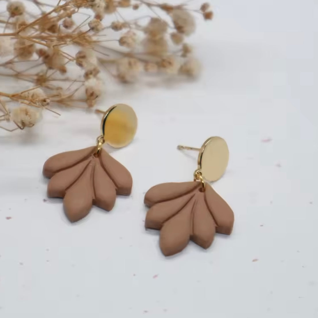 Clay Leaf Earrings