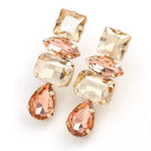 Just Peachy Rhinestone Earrings