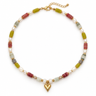 Pearled Candy Heart Charm Necklace