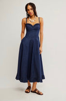 Free People Another Season Denim Midi Dress