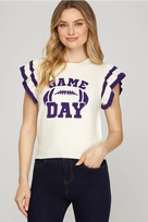 Ruffle Sleeve Game Day Top