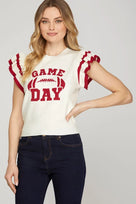 Ruffle Sleeve Game Day Top