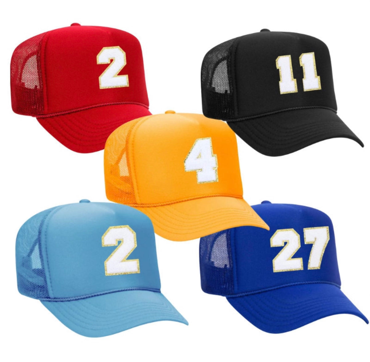 Customizable Chenille NUMBER PATCH Trucker HAT – The Collection TX