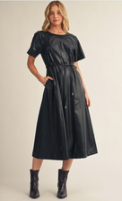 Violet Faux Leather Dress