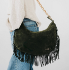 Loretta Suede Fringe Slouchy Bag