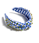 Embellished Gingham Knotted Headband