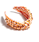 Embellished Gingham Knotted Headband