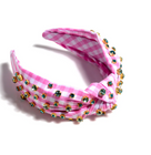 Embellished Gingham Knotted Headband