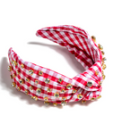 Embellished Gingham Knotted Headband