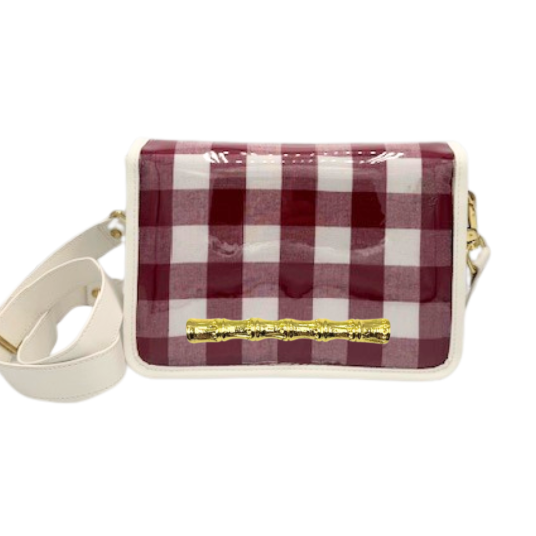 Gingham Clear Stadium Crossbody Bag